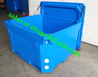 Rotomolded 600Liter Blue Insulated Fish Container Seafood Processing Insulated Container