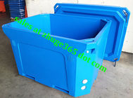 Rotomolded 800Liter Blue Insulated Fish Container Seafood Processing Insulated Container