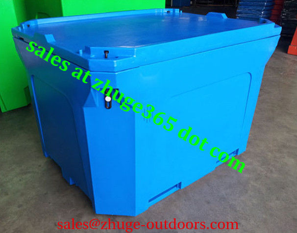 Rotomolded 1000Liter Blue Insulated Fish Container Seafood Processing Insulated Container