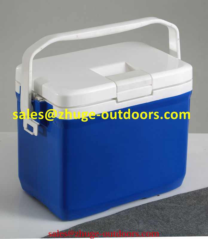 Portable 13 Liter EPS Insulation Blue Plastic Ice Cooler Box