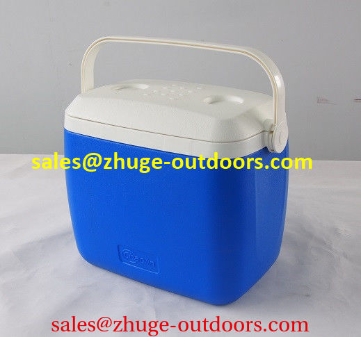 Hot Sale 28 Liter PU Insulation Blue Plastic Ice Cooler Box